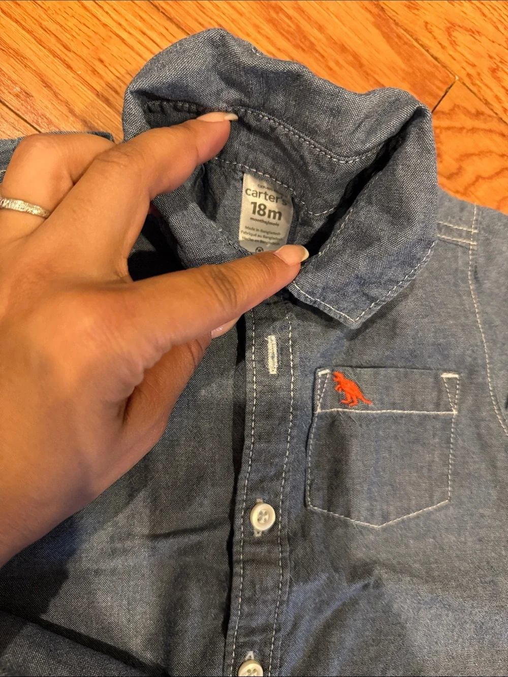 Old Navy Boys Blue Denim Shirt & Navy/Gold Striped Hoodie Set